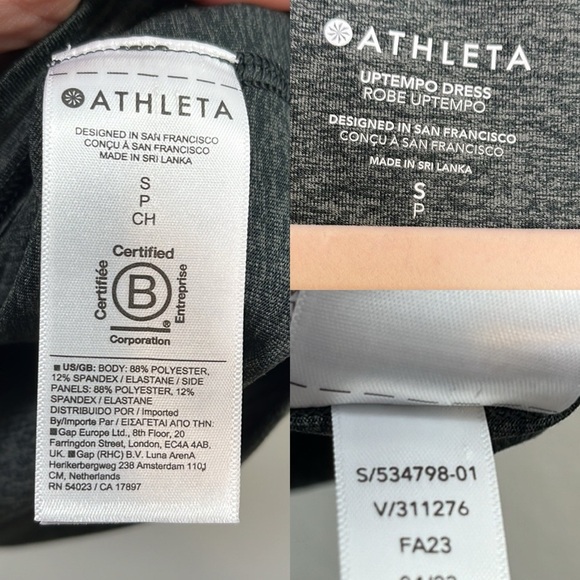 Athleta Uptempo Dress Heathered Grey size Small - Picture 5 of 7